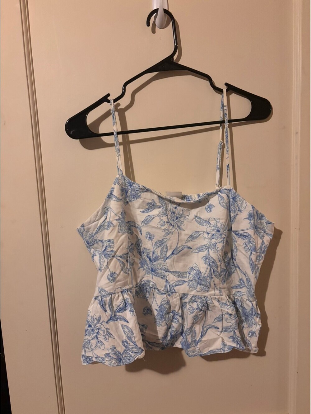 A New Day Women's Floral Print Peplum Tank Top XL